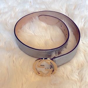 Silver monogram GUCCI belt